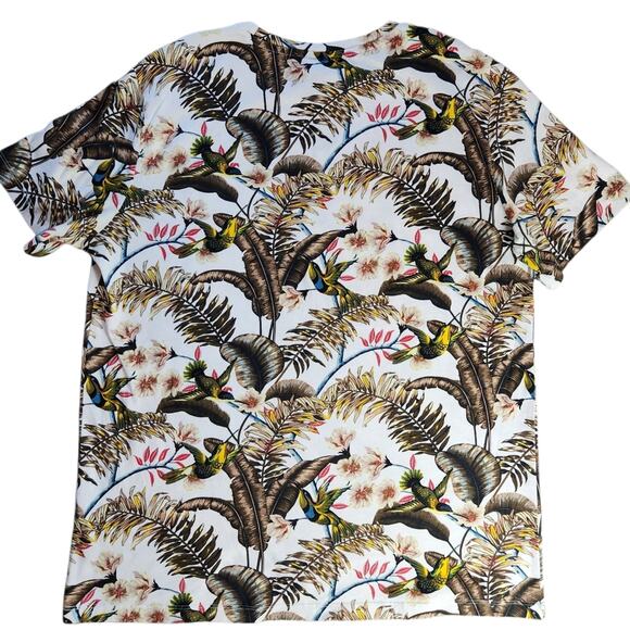 H&M tropical bird print men's tee size L - Picture 3 of 7